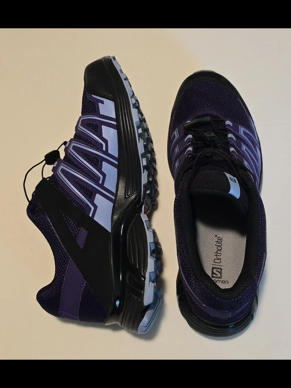 Salomon Women's Purple and Light Blue Trail Sneakers